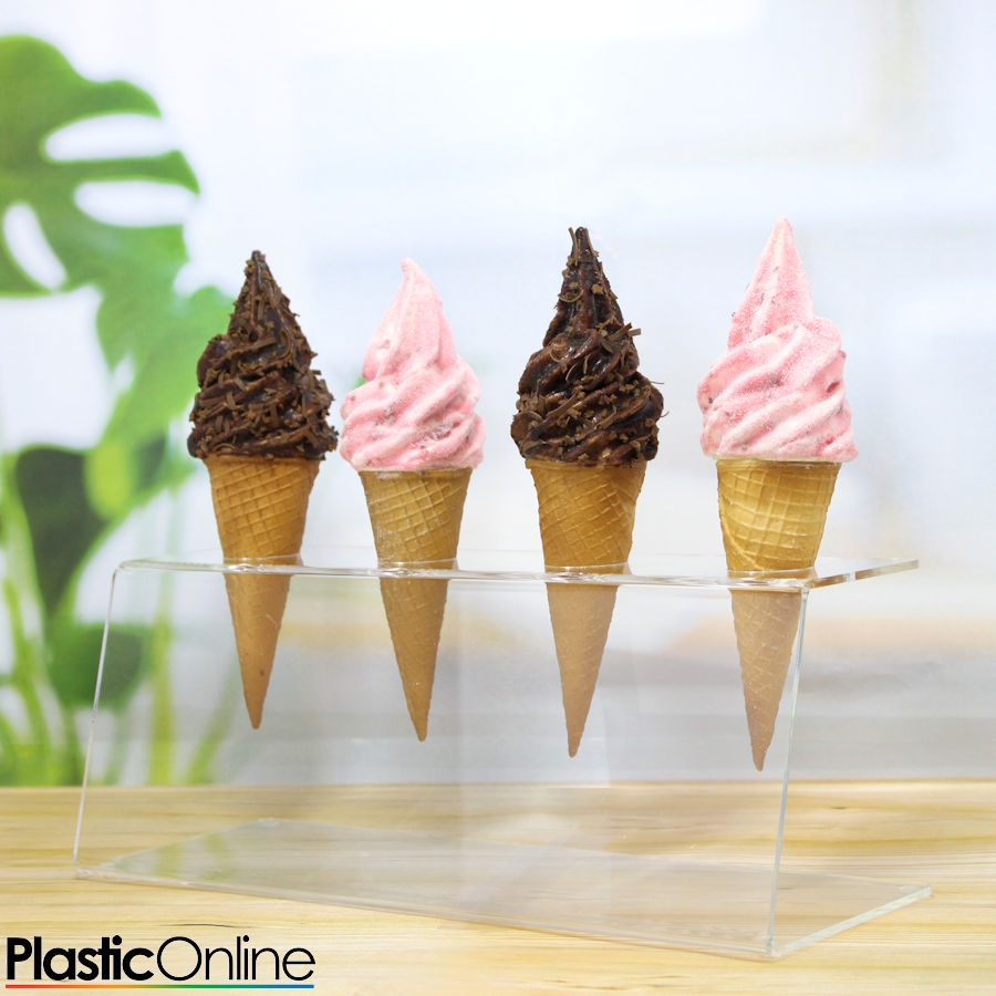 Acrylic Ice Cream Cone Holder Counter Top Display Stand Perspex Rack Gelato EBay